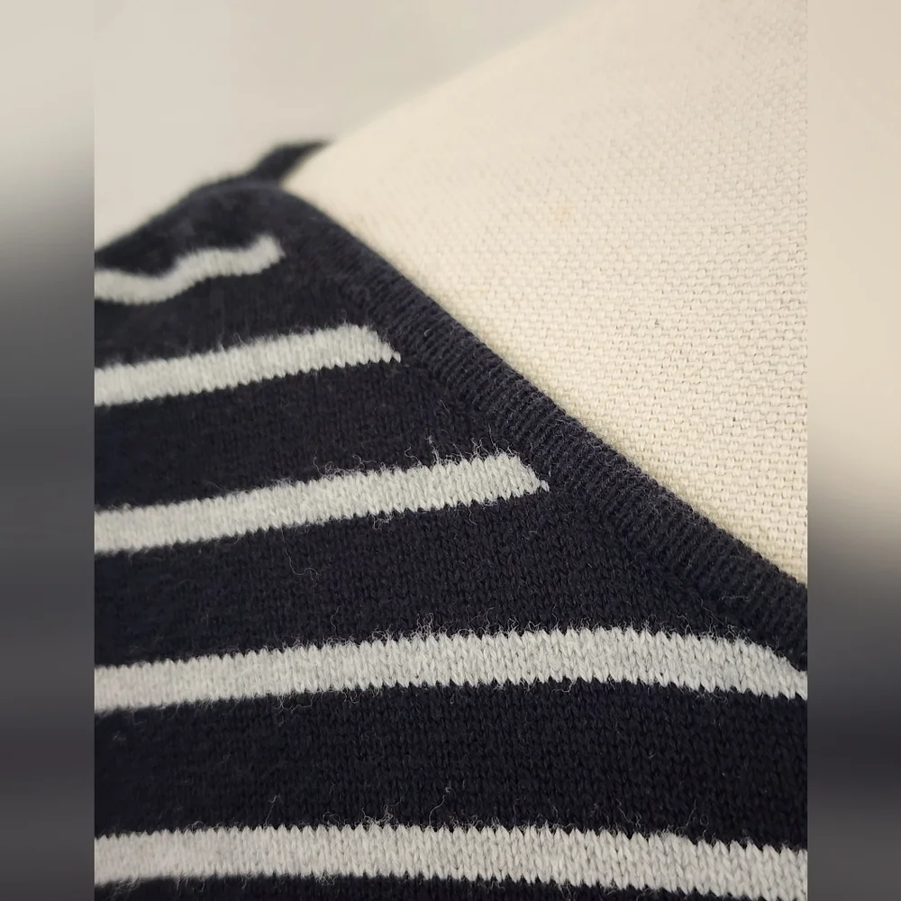 525 America Dress 100% Cotton Knit Breton Stripe Black Size S - Picture 6 of 12